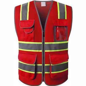 Chaleco de Seguridad de Alta Visibilidad, Ropa de Trabajo Informal, Multibolsillos, Transpirable, Ecológico, con Rayas Reflectantes, Chaleco Protector - Product Image 2