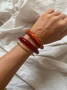 Luxury Resin Tube Bangle <b>Bracelet</b> Set Handmade Minimalist Fashion Jewelry Elegant Wrist Accessory - Product Image 6