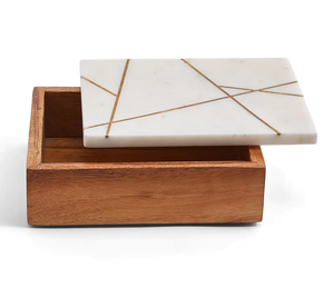 Customized Marble jewelry Boxes Wood And Marble Lid Crafts Wholesale New Style Jewelry Bracelet packing Accessories <b>Box</b> - Product Image 5