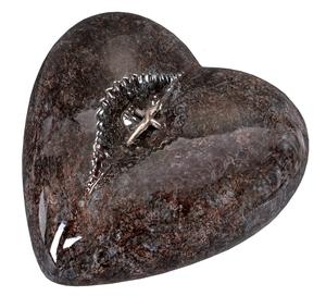 Urna Conmemorativa en Forma de Corazón Naranja con Mini Corazón para Cenizas, Corazón para Cenizas Funerarias de Metal Latón/Aluminio - Product Image 6