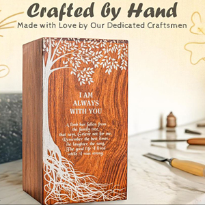 Walnut Finish Wooden Cremation Urn for Adults Eco Wooden Urn for Human Ashes by AYAANS - Product Image 3