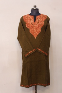 Robe traditionnelle musulmane pour femmes, en coton brodé, style kashmiri, ample, à manches longues, pour l'hiver, vêtements ethniques - Product Image 1