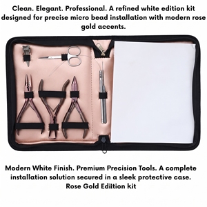 Kit professionnel d'extension capillaire : Pince à micro-anneaux, Pince de retrait, Applicateur de bandes adhésives, Anneau de séparation, Outil à boucle et crochet, Ciseaux, Pinces - Product Image 6