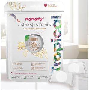 ผ้าเช็ดตัวเดินทางแบบพกพา ผลิตจากเส้นใยเรยอนธรรมชาติ 100% สีขาวเขตร้อน Mamamy เนื้อนุ่มพิเศษ ไม่ถักทอ ลายนูน ขนาดเท่าไอแพด - Product Image 1