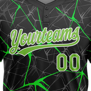 Camiseta de Béisbol para Hombre, Moderna, de Alto Rendimiento, con Logotipo Personalizado, Transpirable, 100% Poliéster, Impresión Digital, Verde y Negro - Product Image 6