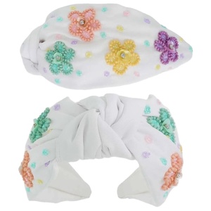 Bandeau de cheveux brodé de strass pour femmes à la mode fait à la main personnalisable étoile coeur fleur visage papillon perlé conception pour les fêtes - Product Image 4