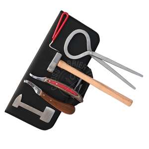 Kit d'outils de fermeur de chevaux avec marteau de fermeur, couteau à abcess, pince à sabots, testeur de douleur des sabots, couteau courbé et cure-sabot - Product Image 1