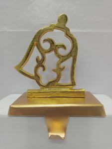 Soporte de lujo para calcetines navideños Golden Star, decoración navideña de aluminio de alta calidad a precio económico. - Product Image 4