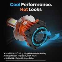 Ampoule de phare LED ELTRON TURBO H4 avec ventilateur de refroidissement, alimentation CC 40W, lumière blanche, universelle pour moto, scooter, conversion