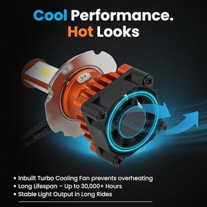 Bombilla LED para Faro Delantero ELTRON TURBO H4 con Ventilador de Refrigeración, Alimentación CC de 40W, Luz Blanca, Conversión Universal para Motocicletas, Bicicletas y Scooters - Product Image 6