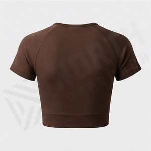 Crop top pour femme 100% coton, coupe ajustée, respirant, séchage rapide, vêtements de sport, mode boutique, tendances fitness, gym - Product Image 2