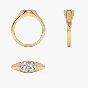 Bague de fiançailles classique en diamant de laboratoire taille ovale, couleur fantaisie, 1 carat, plaqué or 18 carats, bijou solitaire de luxe unisexe - Product Image 5