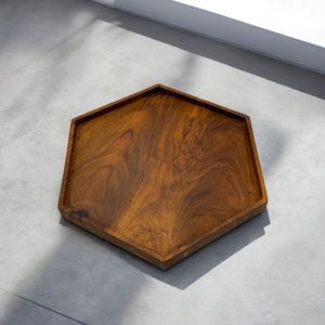 Plateau de rangement en bois rectangulaire, design bohème, finition peinte, utilisation sur table, un seul niveau, facile à nettoyer, plateau de service personnalisé - Product Image 3