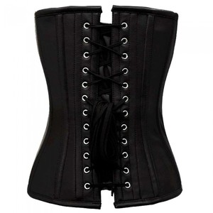 Women's Goth <b>Punk</b> Plus-Size Zipper Leather Lace Corset Shapewear Waist Cinchers Hip Enhancer Satin Fabric Quick Dry Firm Control - Product Image 1