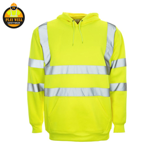 Reflective Hi-Visibility Hoodie High Quality Men's Sweatshirt Safety Work Wear Custom Logo for Construction Hoodie - Product Image 6