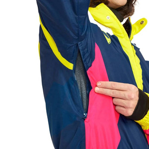 Custom <b>Retro</b> Neon Color Block Men Women <b>Ski</b> Jumpsuit Waterproof 10,000mm Windproof PP Cotton Filled Polyester/Nylon Winter - Product Image 3