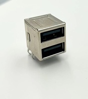 Hub USB LITECONN 2.0 à 90 degrés, entrée supérieure DIP, adaptateur connecteur femelle 2x1, type RJ45, conforme RoHS, terminaison à souder PA46