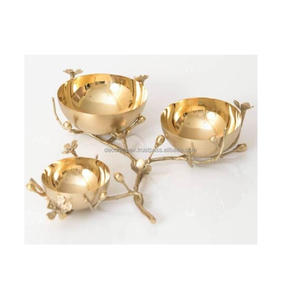 Handmade Brass Incense Burner Eco-Friendly Party <b>Prime</b> Quality Round Shape Bakhoor with 2 Nut Server Bowls - Product Image 1