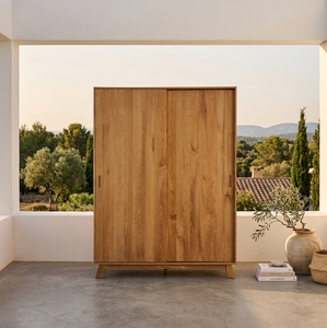 Armario Escandinavo Ecológico de Madera Maciza Stepe, Mueble de Dormitorio Moderno, de Piso, con Almacenamiento Duradero - Product Image 1