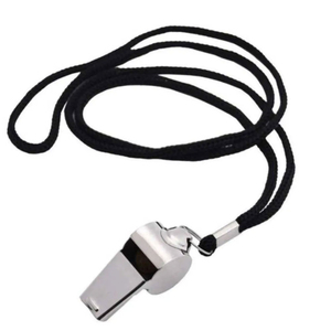 High Quality Referee Metal Coach Whistle Cords Polyester String Lanyard Coated Finish Customizable Length Diameter for Sports - Product Image 3