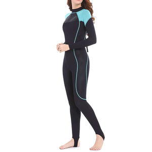 Traje de Neopreno Completo para Mujer, Manga Larga, 3.0mm, Cuello Alto, Bloques de Color, Impermeable, para Todas las Estaciones, Surf y Buceo - Product Image 2