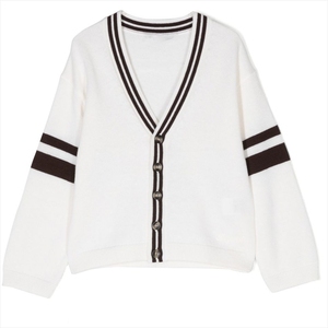 Cardigan blanc à col en V pour homme Tiki Taka Sports, de haute qualité, tendance, patchwork, dentelle, laine/nylon, vêtements d'hiver, manches longues, simple - Product Image 1