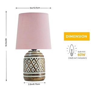 Pink Fabric <b>Lamp</b> <b>Shade</b> Decorative Table <b>Lamp</b> <b>Shade</b> <b>Cylinder</b> Fabric <b>Lamp</b> Cover for Bedroom Living Room - Product Image 1