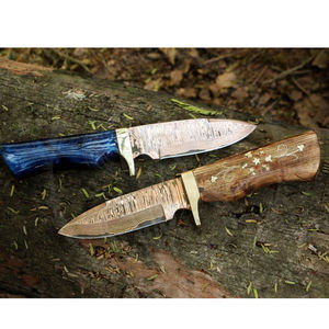 Nuevo Cuchillo Skinner de Cobre Damasco Hecho a Mano de Grado Industrial con Mango de Resina Bicolor y Madera de Fresno, Ideal para Caza al Aire Libre (OEM) - Product Image 3
