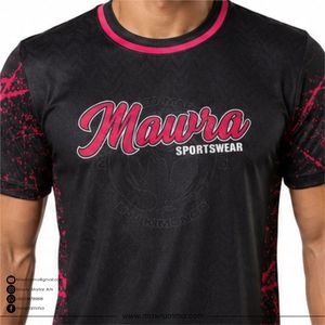 Mawra <b>Men</b> <b>Black</b> Pink Sublimated Short Sleeve Sports Jersey Crew Neck Moisture Wicking Regular Fit Adult Sportswear Soccer Jersey - Product Image 3