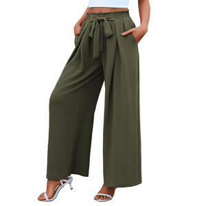 Pantalones de Moda para Mujer, de Pierna Ancha, Corte Holgado, Cintura Alta, Largos, Cómodos, para Viajes, Trabajo y Uso Diario - Product Image 2