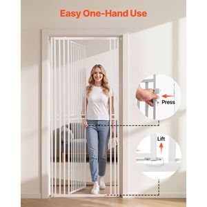 Cancelletto Extra Alto e Robusto per Gatti, Larghezza Regolabile 28-34 Pollici, Altezza 78,7 Pollici, in Ferro, con Kit di Montaggio a Pressione e a Parete 1.2 - Product Image 5