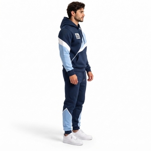 Ensemble de survêtement pour homme, sweat-shirt et pantalon assortis, tissu en coton mélangé doux, streetwear moderne, vêtements décontractés, OEM - Product Image 3