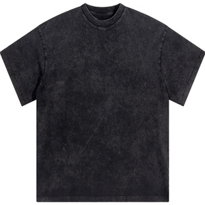 Fabricant de T-shirts en gros de qualité supérieure, T-shirts pour hommes personnalisés, surdimensionnés, 100% coton, blancs, effet délavé à l'acide - Product Image 4