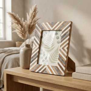 Cadre photo élégant et luxueux en résine et os incrusté – Présentoir artistique en mosaïque fait main pour la décoration moderne de la maison et du bureau - Product Image 4