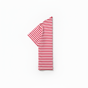 Oversized 100% Organic Cotton Striped Short Sleeve Casual <b>Tee</b> with Back Neck Logo for Men - Product Image 4