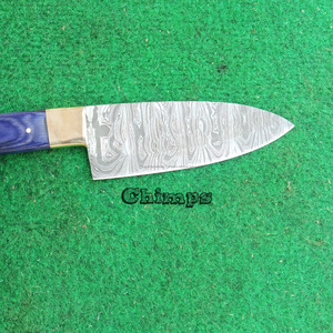 Couteau de chef japonais Gyuto en acier Damas éco-responsable fait main, vente en gros, pour usage quotidien en cuisine, couteau Santoku avec manche en bois - Product Image 3