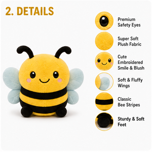 Peluche abeille pour chien, jouet à mâcher mignon pour chien, jouet couineur pour chien, jouet durable pour animaux de compagnie, jouet de dentition pour chiot, jouet interactif pour chien - Product Image 3
