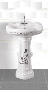 BIG STERLING VITROSA SET Pedestal with Wash <b>Basin</b> UPC Standard for School Mall Hotel Office & Washroom Use - Product Image 3