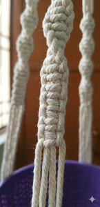Maceta Colgante de Macramé Bohemio, Cesta para Flores de Cuerda de Algodón Duradera de 12 Pulgadas, Maceta Tejida Morada para Decoración de Interiores - Product Image 3
