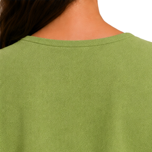 เสื้อคลุมปักลายสีเขียวมะกอกสำหรับผู้หญิง แขนสั้น คอวี ผูกเอว เสื้อเชิ้ตลำลอง สั่งทำโลโก้ได้ ขายส่ง เสื้อแฟชั่นจากผู้ผลิต - Product Image 4