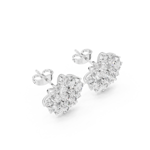 Purecarat oro amarillo Nakshatra diamante flor Stud pendientes joyería elegante para mujer - Product Image 3