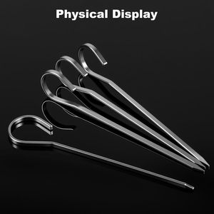 Set di 12 Mini Spiedini Piatti in Acciaio Inox da 4,75 Pollici, Riutilizzabili, Stile Gancio, Utensili per Barbecue in Metallo - Product Image 2