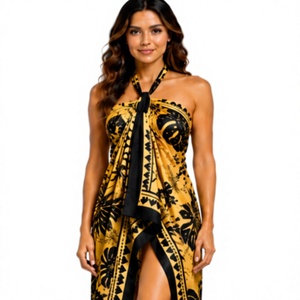 Premium lightweight polyester Sarong <b>Wrap</b> for Women elei tribal <b>Beach</b> Cover Up Resort Vacation Swimwear Lightweight Island - Product Image 3