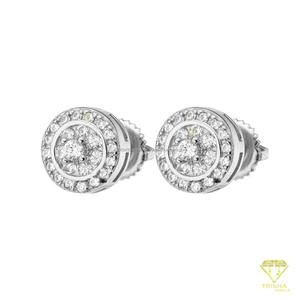Boucles d'oreilles rondes de luxe en moissanite, en argent sterling 925 plaqué or, bijoux étincelants pour femmes - Product Image 5