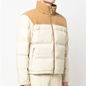 Wholesale Custom Logo Stand Collar Front Eco-Friendly Breathable Polyester/Cotton <b>Men</b> Puffer <b>Jacket</b> Waterproof Outdoor Use - Product Image 4