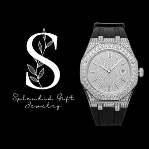 Exquisito Reloj de Lujo con Diamantes de Moissanita, Acabado Brillante, Esfera Elegante y Piedras Relucientes, Perfecto para Vestir en la Noche - Product Image 1