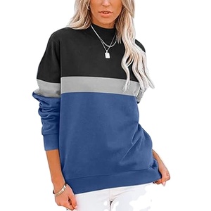Women's Casual Long Sleeve Sports Hoodie Spandex Other Collar Sweatshirt Lined Autumn Color Matching <b>Tops</b> Mock Neck Turtle Neck - Product Image 1