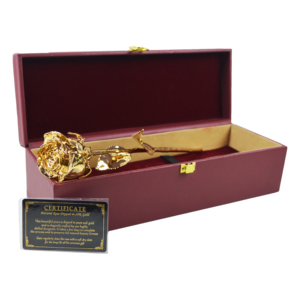 Rose naturelle plaquée or 24 carats avec boîte de luxe rouge, décoration de fleurs réelles, idéale pour un cadeau de mariage - Product Image 5