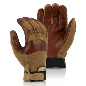 Industrial Safety Work <b>Gloves</b> High Vis Synthetic Leather Palm Spandex Back Adjustable Wrist Utility <b>Gloves</b> Top - Product Image 6
