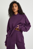 Ensemble survêtement décontracté pour femme : sweat à capuche violet oversize et pantalon large – Fournisseur de vêtements de mode personnalisés en gros